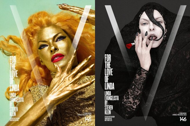 Linda Evangelista posed for four covers of V magazine
