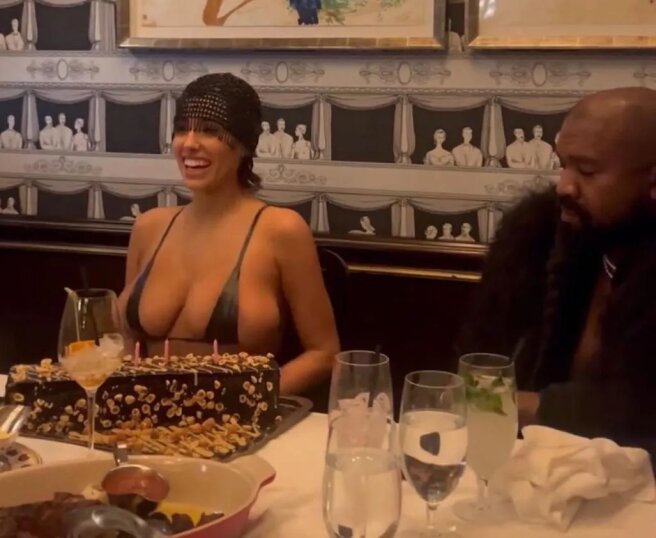 Bianca Censori celebrated her birthday in a microbra and barefoot