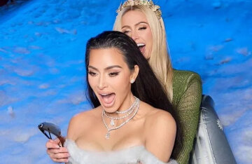 Kim Kardashian and Paris Hilton shared new photos from their Christmas party
