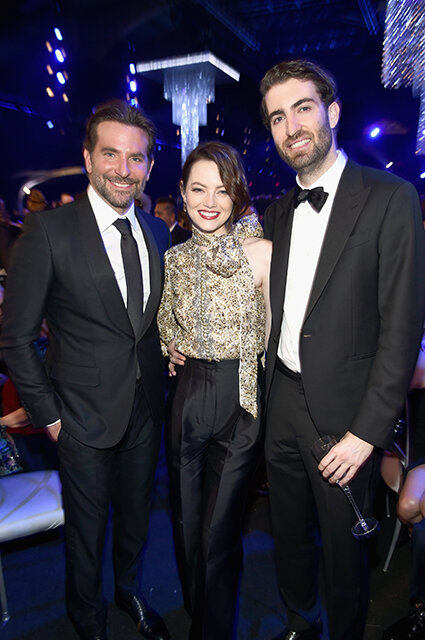 Bradley Cooper, Emma Stone and Dave McQueary