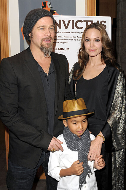 Brad Pitt and Angelina Jolie with their son Maddox