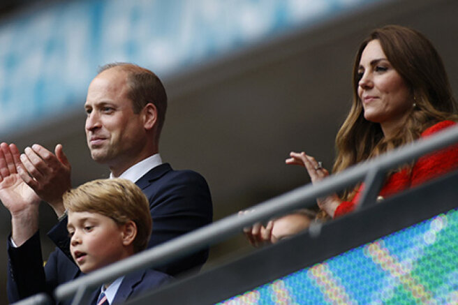 Kate Middleton and Prince William with Prince George supported the England national team at the European Football Championship match