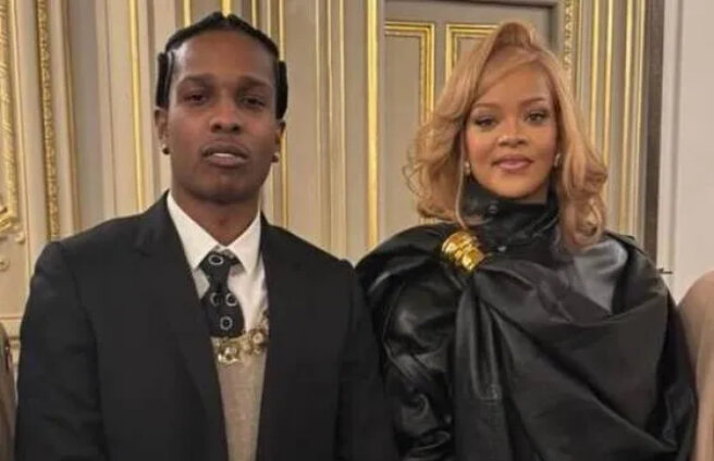 Rihanna dressed as a "teacher" and A$AP Rocky in a tie met with Emmanuel Macron
