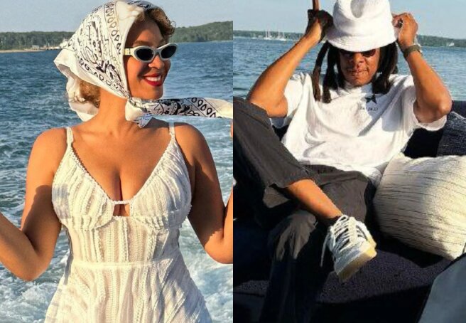 Beyonce and Jay-Z Relax on a Yacht