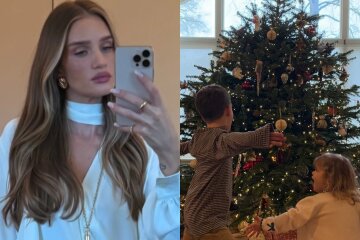 Rosie Huntington-Whiteley shows how she spends Christmas with her children