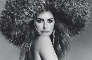 Penelope Cruz supported the slavic girl trend and posed in a giant fur hat in Vanity Fair Italia