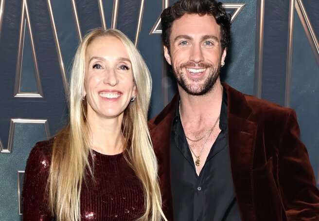 Aaron Taylor-Johnson steps out with 57-year-old wife Sam and adult stepdaughters