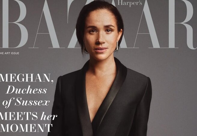 "No one in the world loves me more than he does." Meghan Markle posed for a glossy magazine and talked about Prince Harry and motherhood.