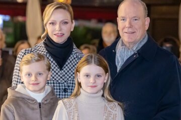 Prince Albert II of Monaco and Princess Charlene of Monaco with their children lit the Christmas tree in Monaco.
