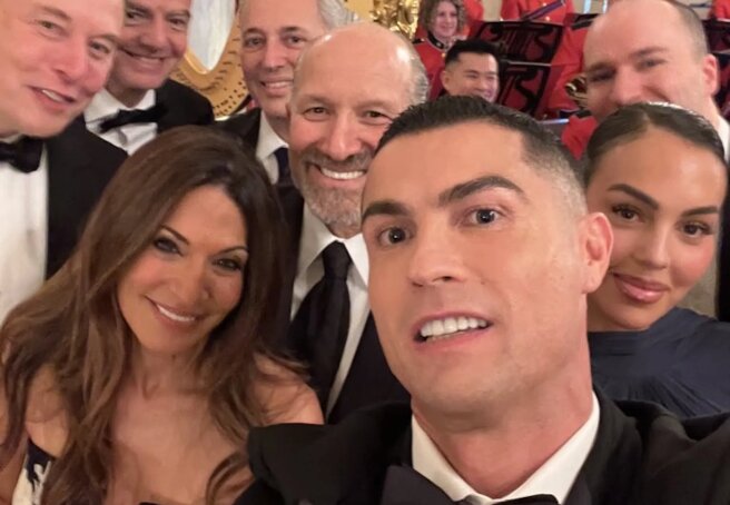 Cristiano Ronaldo, his fiancée Georgina Rodriguez, and Elon Musk met with Donald Trump.