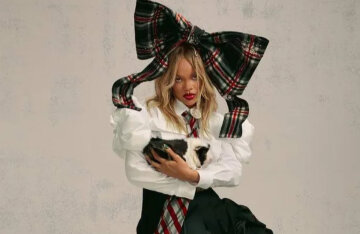 Rihanna as a schoolgirl and Anjelica Huston as a teacher star in the Fenty x Puma advertising campaign