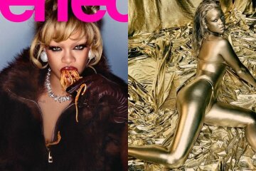 Rihanna Strips Nude and Trys on 'Mafia Wife' Look on Glossy Cover