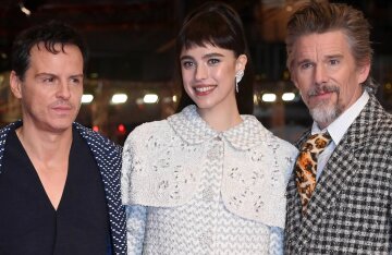 Margaret Qualley, Ethan Hawke and Benedict Cumberbatch at the premiere of Blue Moon