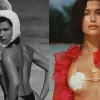 Hailey Bieber stars in a shell bodice and bunny hat in the Rhode advertising campaign