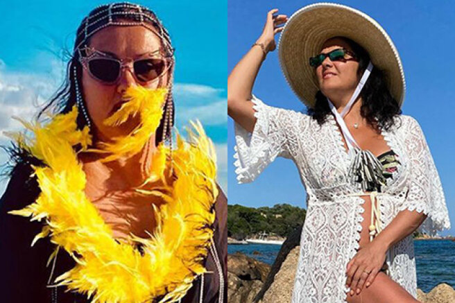 Anna Netrebko is vacationing in Sardinia with her family and friends