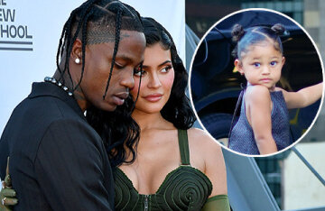 Kylie Jenner and Travis Scott step out with their three-year-old daughter Stormi
