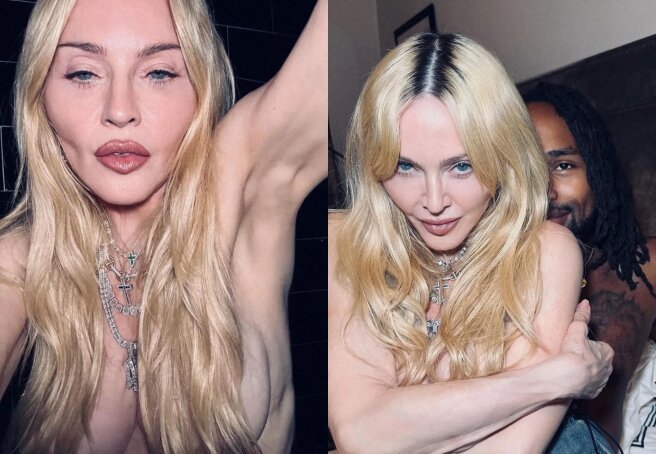 Madonna Posts Topless Photos With New Man