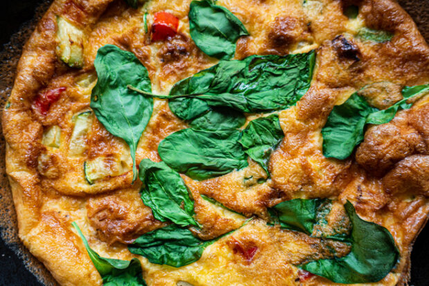 Omelet with spinach
