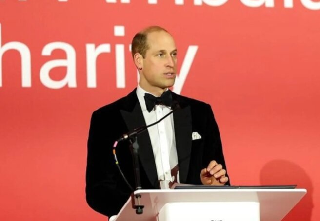 Prince William gave a speech in which he mentioned his father, who had cancer, and his wife, Kate Middleton, who had undergone surgery.