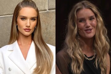 "She looks more like Statham than he does." Rosie Huntington-Whiteley suspected of using fillers.