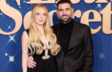 Lindsay Lohan in a semi-transparent dress and with her husband appeared at the premiere of the film in New York