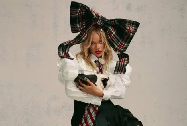 Rihanna as a schoolgirl and Anjelica Huston as a teacher star in the Fenty x Puma advertising campaign