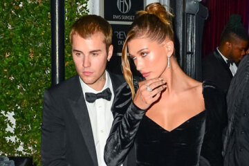 Mr. and Mrs.: Justin and Hailey Bieber in elegant evening looks at a party in West Hollywood