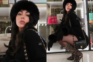 Fur hat, leopard boots and mini: Georgina Rodriguez walks in the image of slavic bimbo