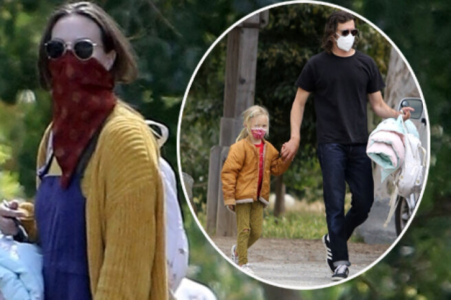 Rare shot: Adam Brody and Leighton Mister with their daughter on a walk in Los Angeles