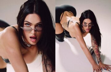 Megan Fox shared new photos from her lingerie shoot.