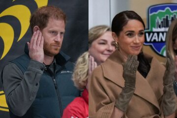 Prince Harry and Meghan Markle at a wheelchair curling game in Canada