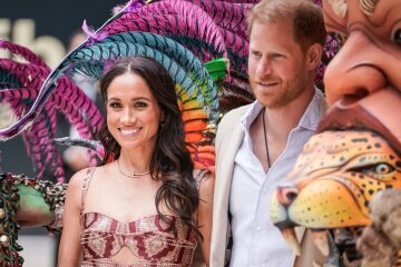 Meghan Markle and Prince Harry at events during their tour of Colombia