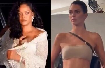 Rihanna among the guests, Vittoria Ceretti and Kendall Jenner on the catwalk at the first Alaia show since 1991