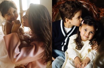 Ravshana Kurkova held a New Year's photo shoot with her grown-up children.