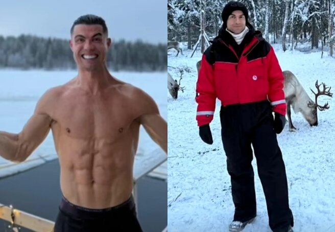 Skiing and Ice Hole: Cristiano Ronaldo and Georgina Rodriguez with Children on Vacation in Finland