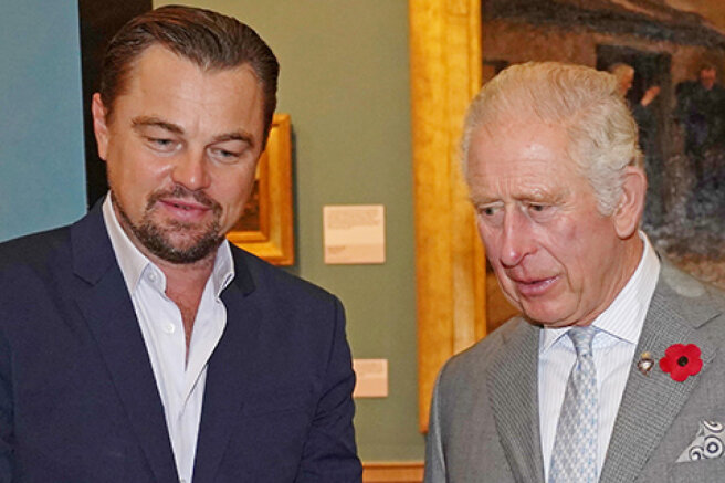 Leonardo DiCaprio meets with Prince Charles at the UN Climate Change Conference