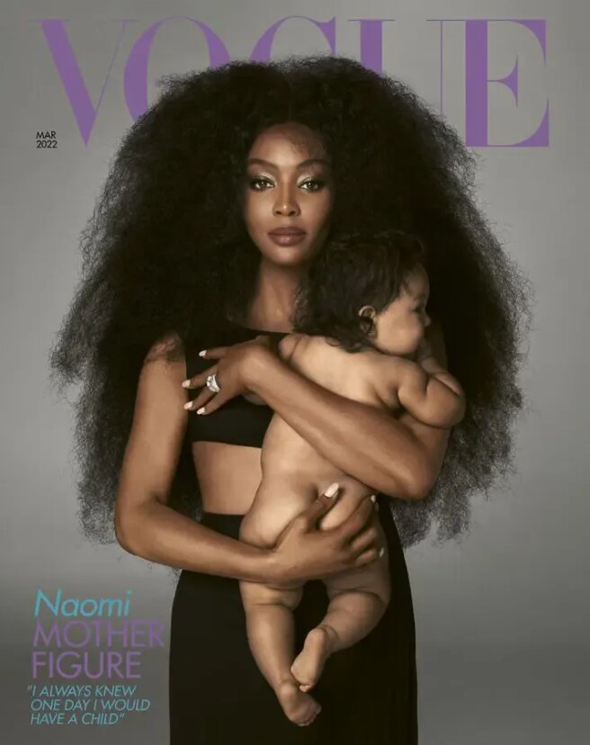 Наоми Кэмпбелл с дочерью на обложке Vogue/Фото: Vogue