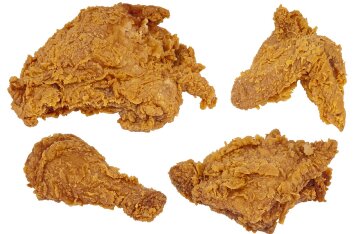 Plate of crispy fried chicken pieces
