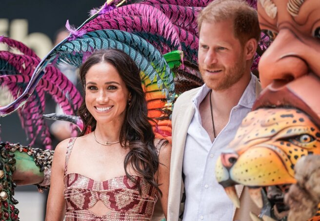 Meghan Markle and Prince Harry at events during their tour of Colombia