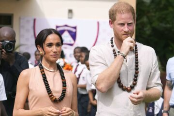 Prince Harry and Meghan Markle kicked off their Nigeria tour with a visit to a local school