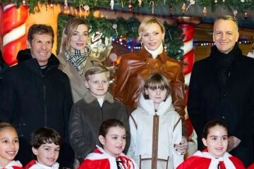 Princess Charlene of Monaco and her children attended the opening of the Christmas village