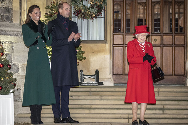 Kate Middleton, Prince William and Elizabeth II