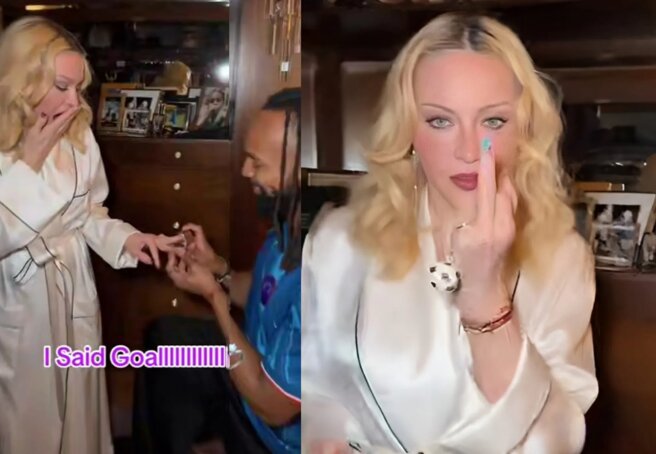 Madonna posted a video of herself wearing a ring amid engagement rumors with her 29-year-old boyfriend.