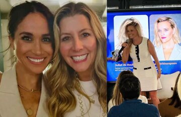 Meghan Markle and Reese Witherspoon at a business summit in the Hamptons