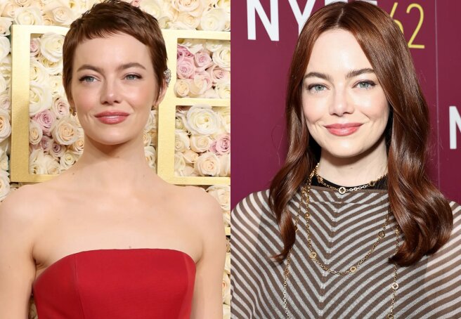 Emma Stone hits the Golden Globes red carpet with a new look