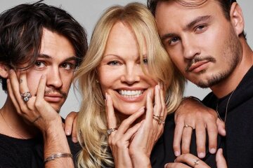 Pamela Anderson starred in a Pandora commercial with her sons from Tommy Lee