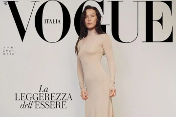 Bella Hadid posed on a horse for the cover of Vogue Italia