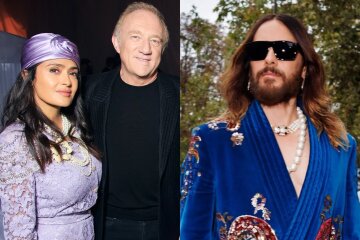 Paris Fashion Week: Salma Hayek with her husband, Harry Styles, Elton John, Carla Bruni and Jared Leto at the Valentino show