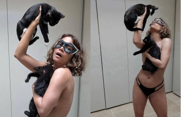 57-year-old Halle Berry poses topless as Catwoman