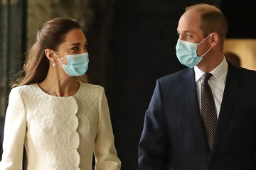 Kate Middleton in a white dress and Prince William visited Westminster Abbey, where their wedding took place